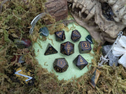 Arcana Obscura | Arcana Black and Gold Metal Dice Set - Only-Games