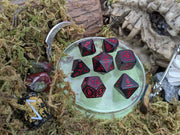Hellish Rebuke | Black & Red Metal Arcana Dice Set - Only-Games