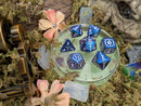 Astral Veil Arcana | Blue & White Metal Arcana Dice Set