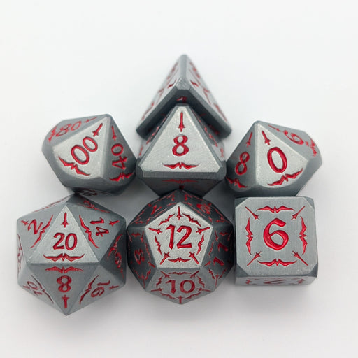 Emberforged Cleaver | Silver & Red Metal Arcana Dice Set - Only-Games