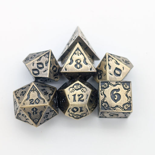 The Abyssal Sovereign | Eldritch Gold Metal Dice Set - Only-Games