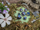 Blue and Rose Gold Metal Dice Set
