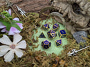 Blue and Gold Metal Dice Set