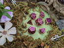 Purple and Rose Gold Metal Dice Set