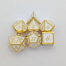 White and Gold Metal Dice Set