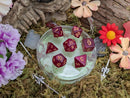 Red Ruby Shimmer Dice Set