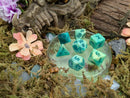 Green Swirl Dice Set