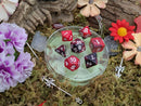 Red and Black Tie-Dye Dice Set