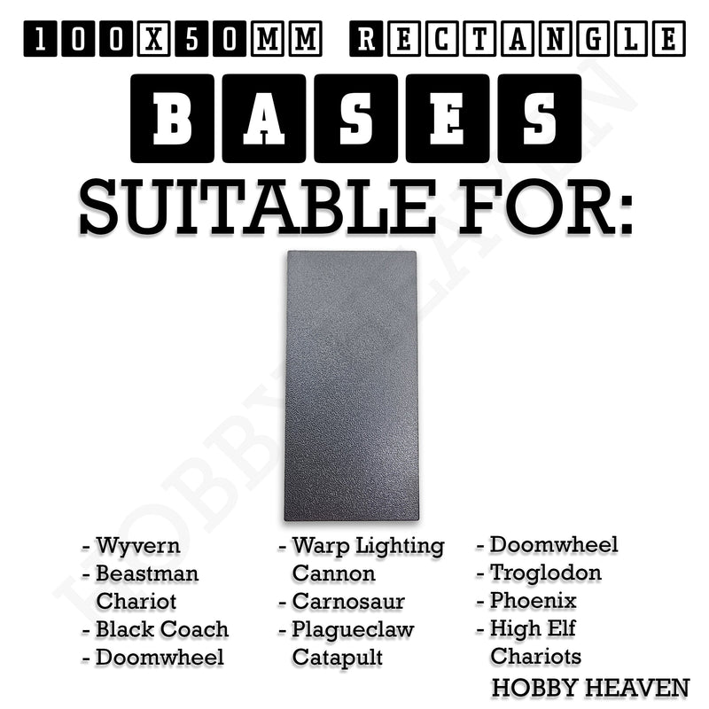100x50mm | 50x100mm Rectangular Plain Plastic Bases | Versatile Miniature Stands - Only-Games