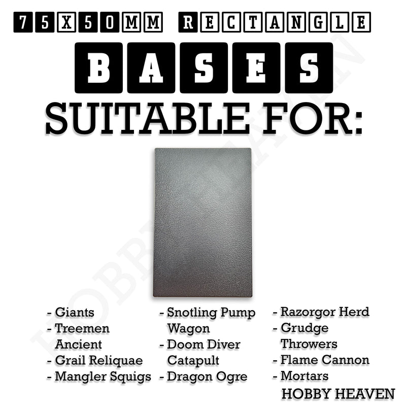 50x75mm | 75x50mm Rectangular Plain Plastic Bases | Versatile Miniature Stands - Only-Games