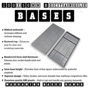 100x50mm | 50x100mm Rectangular Plain Plastic Bases | Versatile Miniature Stands - Only-Games