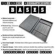 50x75mm | 75x50mm Rectangular Plain Plastic Bases | Versatile Miniature Stands - Only-Games
