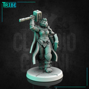 (0289) Female panda folk leader warrior paladin with sword mace hammer and shield - Only-Games