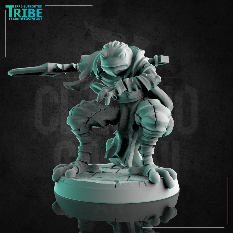 (0274) Male frog man folk spear shooter - Only-Games