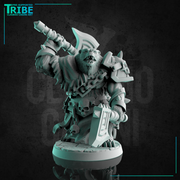 (0259) Male bear folk man warrior barbarian with axes - Only-Games