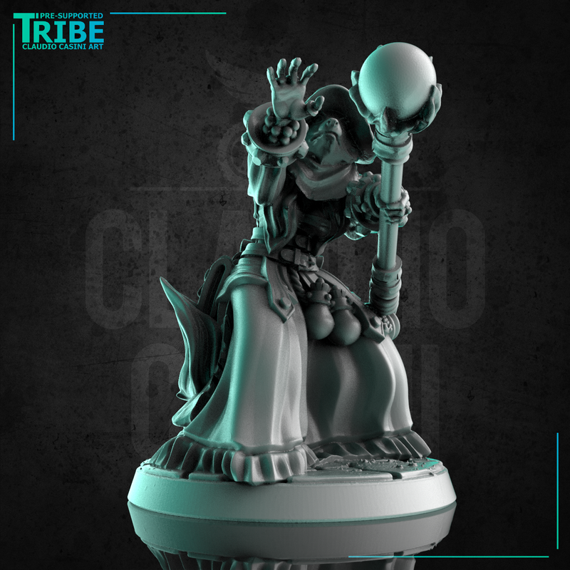 (0277) Female fox folk witch wizard sorceress with magic stick - Only-Games