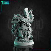 (0259) Male bear folk man warrior barbarian with axes - Only-Games