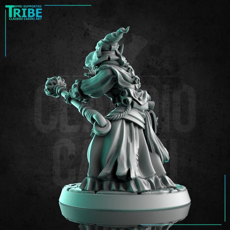 (0277) Female fox folk witch wizard sorceress with magic stick - Only-Games