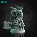 (0259) Male bear folk man warrior barbarian with axes - Only-Games