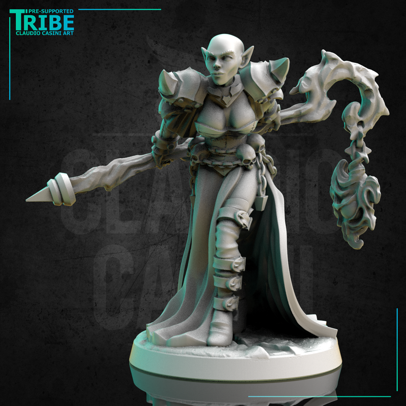 (0276) Female elf human firbolg half-orc tiefling necromancer dark sorceress wizard with a magic stick - Only-Games