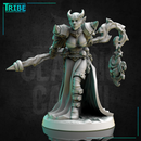 (0276) Female elf human firbolg half-orc tiefling necromancer dark sorceress wizard with a magic stick