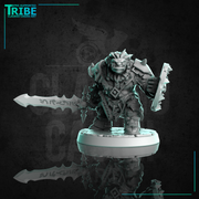 (0288) Male orc barbarian warrior with sword mace club axe and shield - Only-Games
