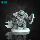 (0288) Male orc barbarian warrior with sword mace club axe and shield - Only-Games