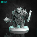 (0288) Male orc barbarian warrior with sword mace club axe and shield - Only-Games