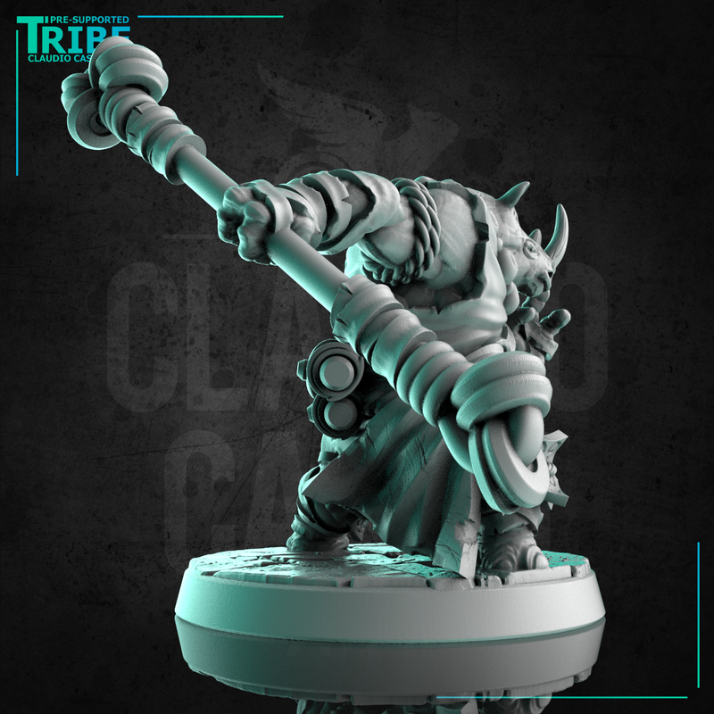(0278) Male rhinoceros monk shaolin warrior with a stick - Only-Games
