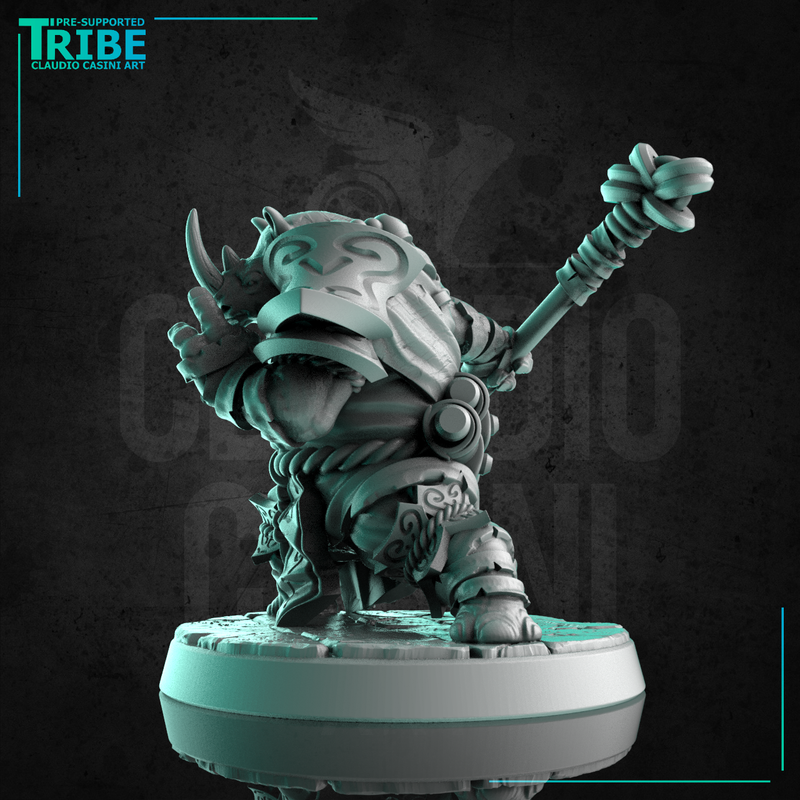 (0278) Male rhinoceros monk shaolin warrior with a stick - Only-Games