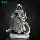 (0310) Female human elf half-orc firbolg tiefling witch sorceress wizard with spell