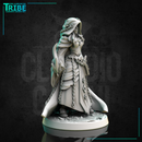 (0310) Female human elf half-orc firbolg tiefling witch sorceress wizard with spell