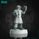 (0316) Male human shi-fi scientist with book and chemical substance