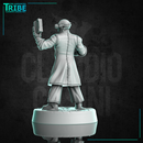 (0316) Male human shi-fi scientist with book and chemical substance