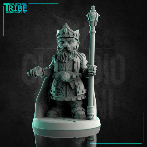 (0213) Male halfling hobbit king with a scepter and a crown - Only-Games