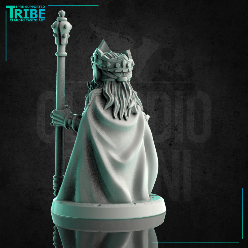 (0213) Male halfling hobbit king with a scepter and a crown - Only-Games