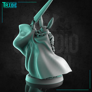 (0268) Male rabbitfolk warrior paladin cleric with plate armor sword and cape - Only-Games