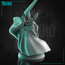 (0268) Male rabbitfolk warrior paladin cleric with plate armor sword and cape