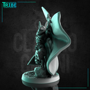 (0268) Male rabbitfolk warrior paladin cleric with plate armor sword and cape