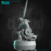 (0315) Male undead zombie skeleton warrior with two hand sword - Only-Games