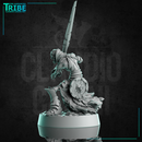 (0315) Male undead zombie skeleton warrior with two hand sword