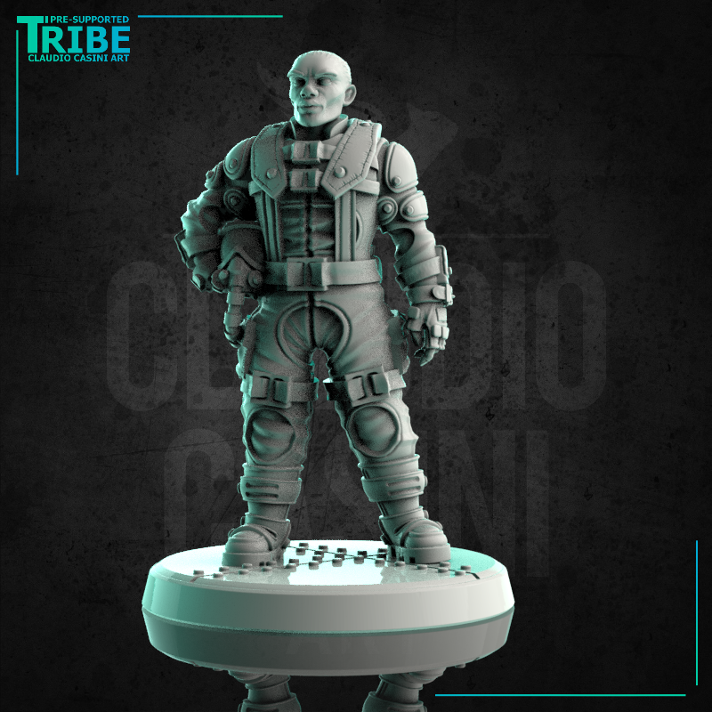 (0230)  Male spaceship sci-fi pilot with a helmet - Only-Games
