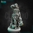 (0261) Female druid wizard witch with magic staff and cats familiar - Only-Games