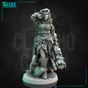 (0261) Female druid wizard witch with magic staff and cats familiar - Only-Games