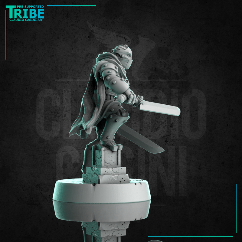 (0312) Male warforged assassin rogue  thief with magic swords and knives