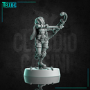 (0314) Female human archer bounty hunter sci fi with laser bow