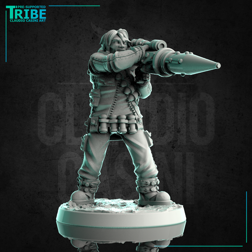 (0251) Male soldier sci-fi post-apocalyptic with rocket launcher - Only-Games