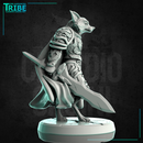 (0244) Male fox folk warrior cleric with a complete armor and a sword - Only-Games