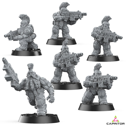 Tactical Space Dwarves "BFG" Squad (6 Models) - Only-Games