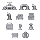 32mm Tabletop Scenery Industrial Sci-fi Basing Bits Pack